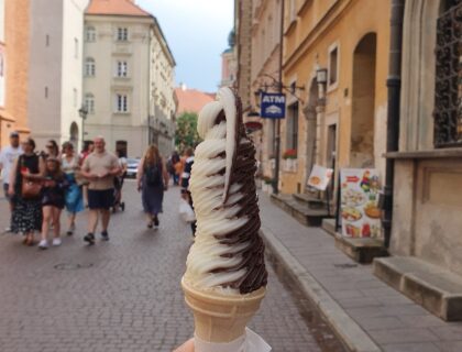 ポーランドのソフトクリームシュフィデルキ夏アイス